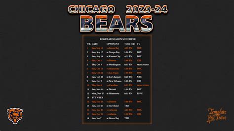 Chicago Bears 2024 schedule leaks tracker